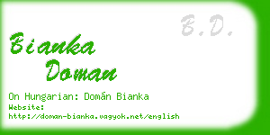 bianka doman business card