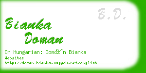 bianka doman business card